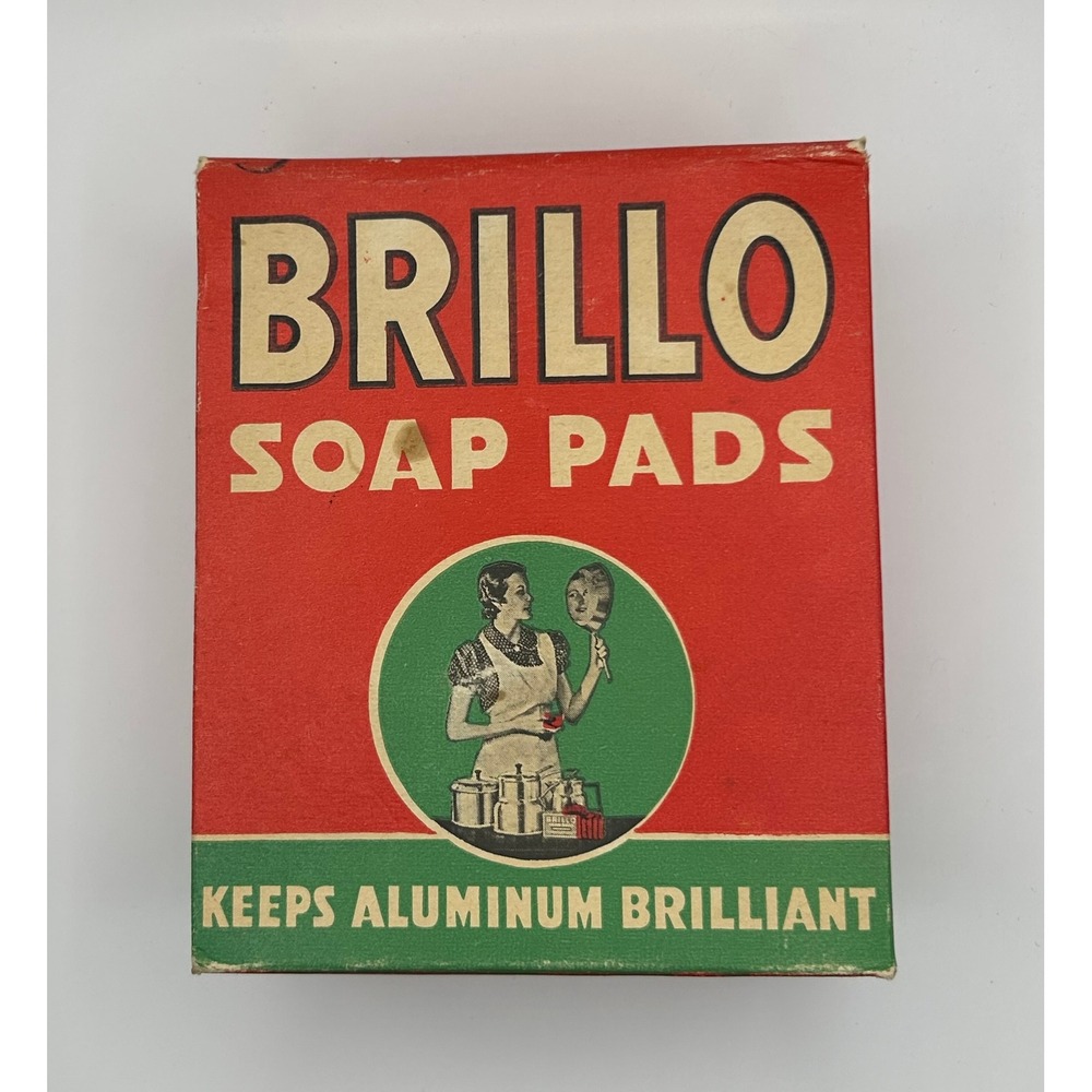 Vintage Brillo Soap Pads Box Large Size Brooklyn NY Retro Advertising Pop Art